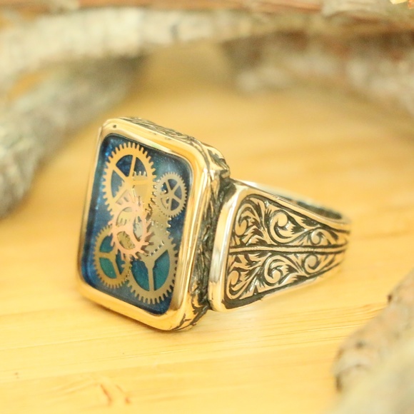 Grand Bazaar Jewelers Other - 925SterlingSilver Men's Clock MachineryWheels Gear